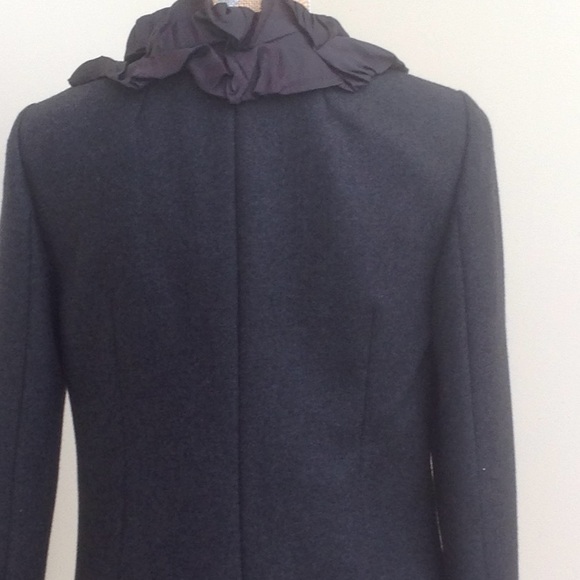 J Crew Charcoal Silk Ruffled Blazer - Picture 3 of 8